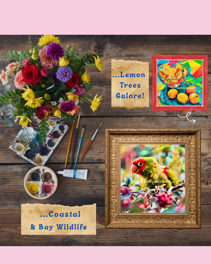 Painted Snapshots From The Seacoast of Northern California- Monthly Art Mail Order From San Francisco Bay Area