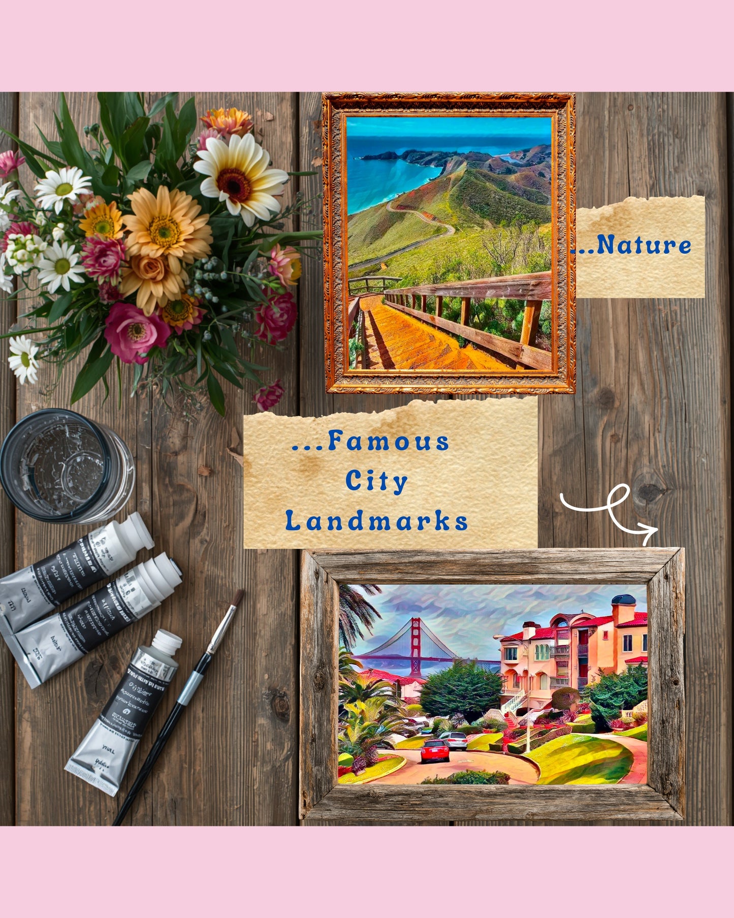 Painted Snapshots From The Seacoast of Northern California- Monthly Art Mail Order From San Francisco Bay Area