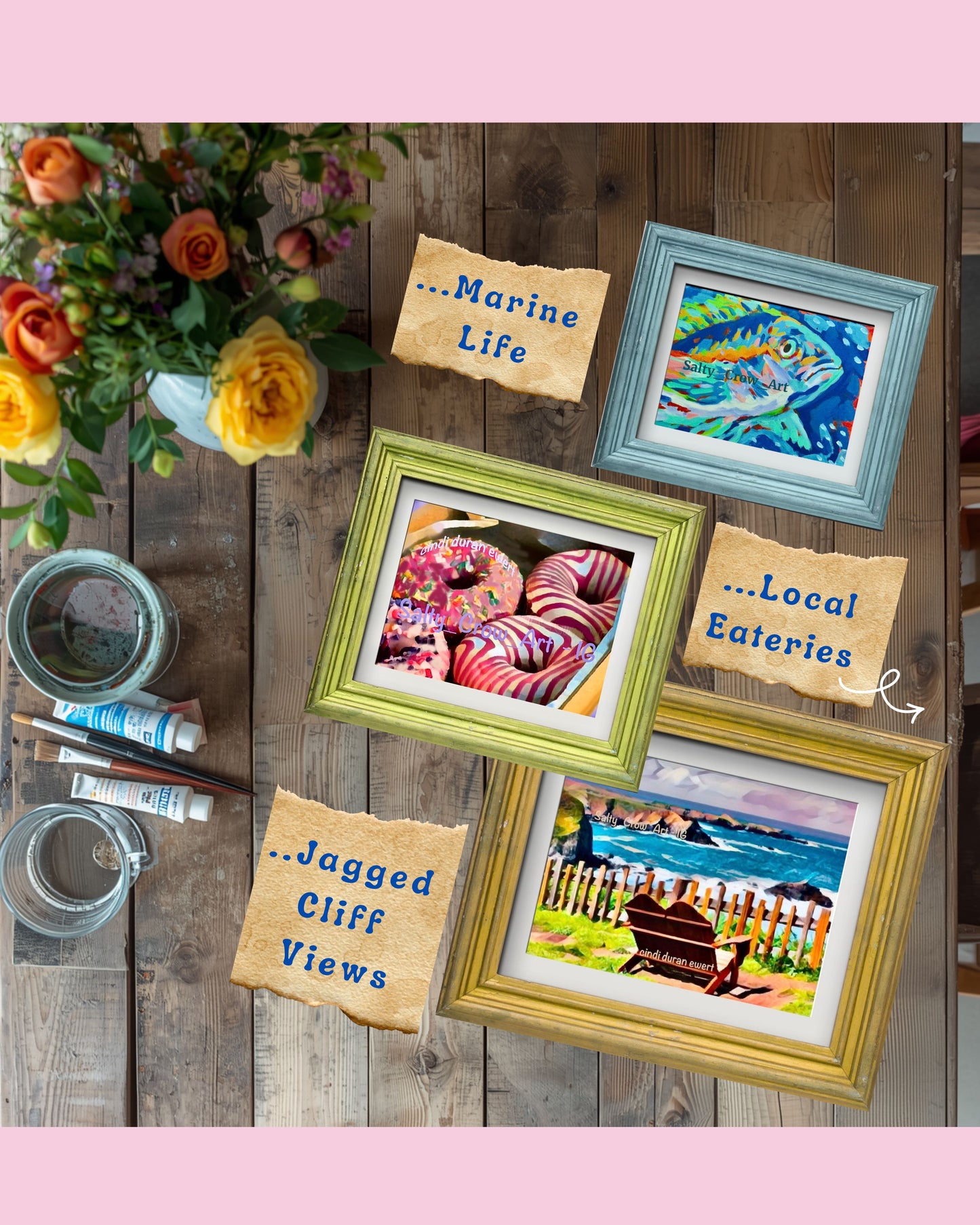 Painted Snapshots From The Seacoast of Northern California- Monthly Art Mail Order From San Francisco Bay Area
