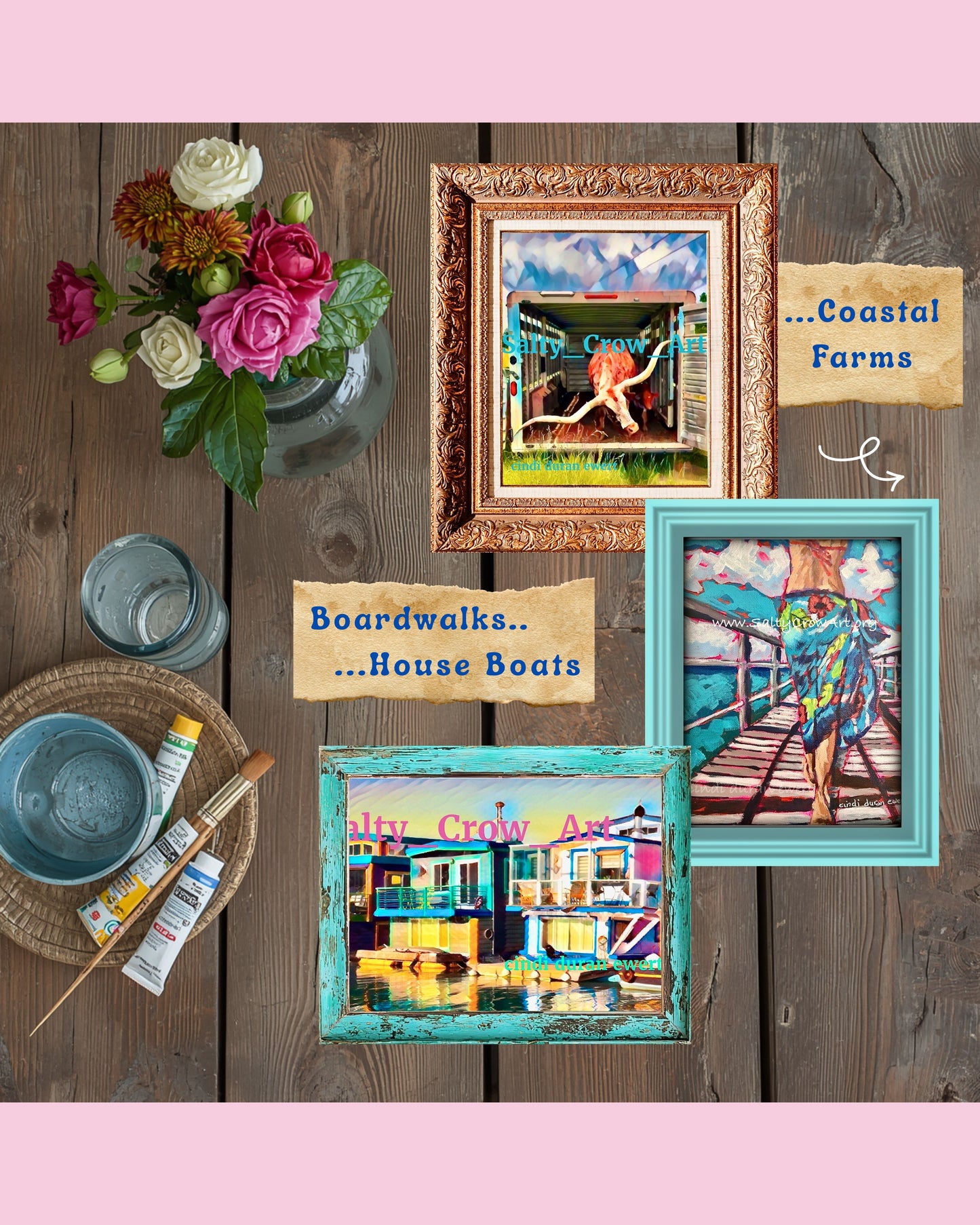 Painted Snapshots From The Seacoast of Northern California- Monthly Art Mail Order From San Francisco Bay Area