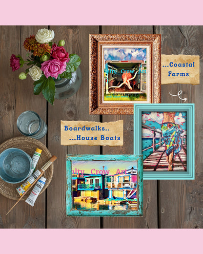 Painted Snapshots From The Seacoast of Northern California- Monthly Art Mail Order From San Francisco Bay Area